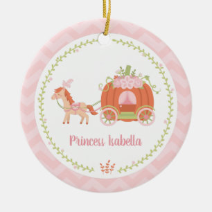 Elegant Pumpkin Carriage Princess Girl Ornament