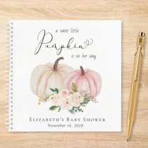 Elegant Pumpkin Floral Baby Girl Shower Guest Book