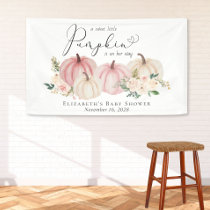 Elegant Pumpkin Floral Baby Girl Shower Welcome Banner