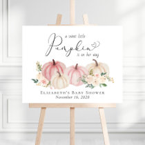 Elegant Pumpkin Floral Baby Girl Shower Welcome Foam Board