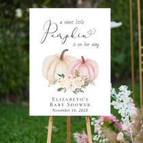 Elegant Pumpkin Floral Baby Girl Shower Welcome Foam Board