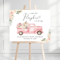 Elegant Pumpkin Floral Baby Girl Shower Welcome Foam Board