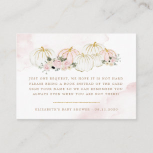 elegant pumpkin floral baby shower enclosure card