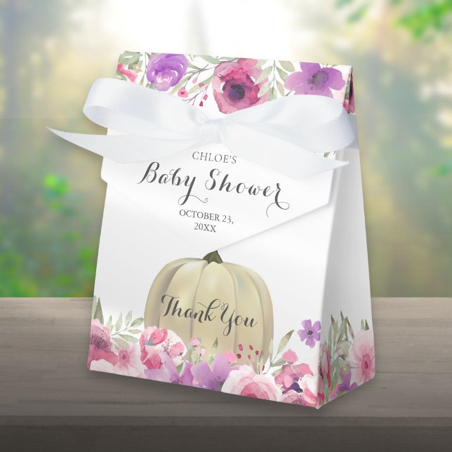 Elegant Pumpkin Floral Baby Shower Favor Boxes (Elegant Pumpkin Floral Baby Shower Favor Box)