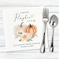 Elegant Pumpkin Floral Baby Shower Napkins