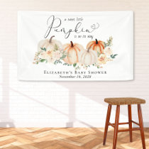 Elegant Pumpkin Floral Baby Shower Welcome Banner