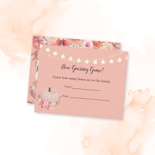 Elegant Pumpkin Guessing Game Baby Shower Game Invitation (Creator Uploaded)