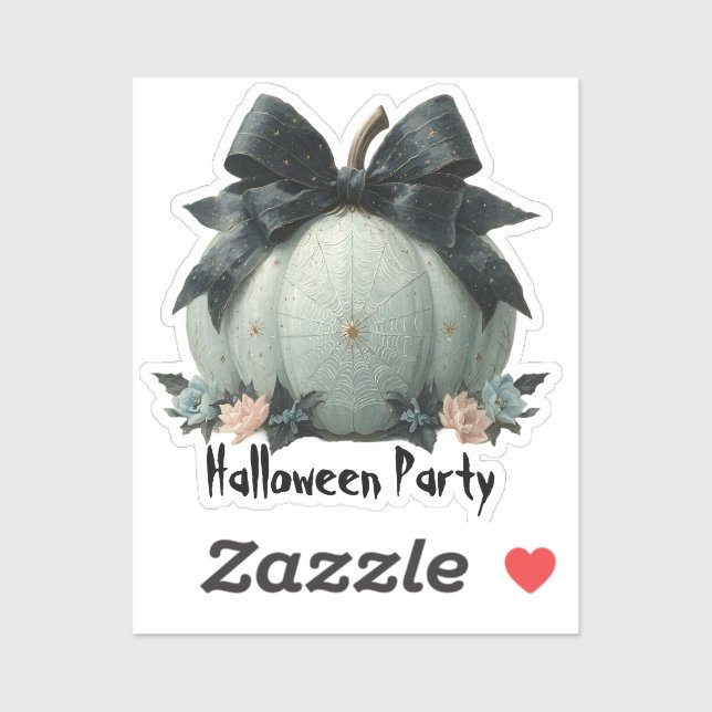 Elegant Pumpkin Halloween Party Design Sticker (Sheet)