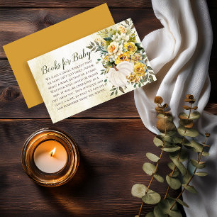 Elegant Pumpkin Harvest Baby Shower Books for Baby Enclosure Card