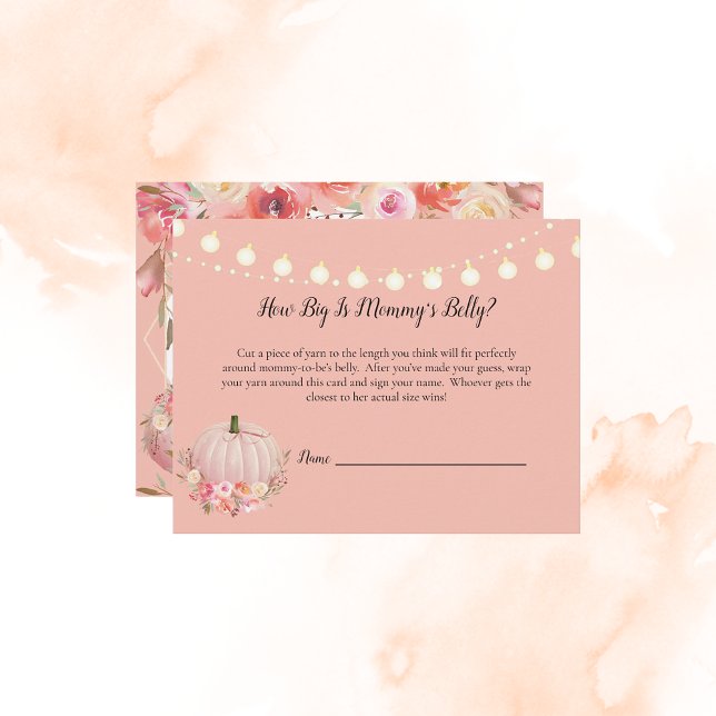 Elegant Pumpkin Mom's Belly Size Baby Shower Game Invitation (Creator Uploaded)