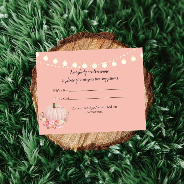 Elegant Pumpkin Name Suggestions Baby Shower Game Invitation (Creator Uploaded)