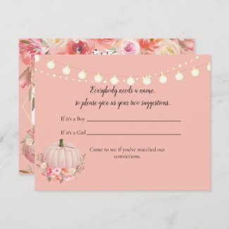 Elegant Pumpkin Name Suggestions Baby Shower Game