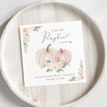 Elegant Pumpkin Pink Floral Baby Girl Shower Napkins