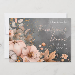 Elegant Pumpkin Thanksgiving Dinner Invitation