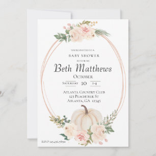 Elegant Pumpkin Theme Baby Shower Invitation