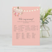 Elegant Pumpkin Who's My Mommy Baby Shower Game Invitation (Standing Front)