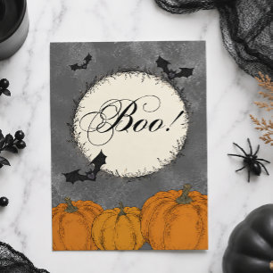 Elegant Pumpkins and Bats Card