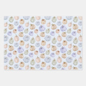 Elegant Pumpkins Blue Boy Baby Shower Wrapping Paper Sheets (Front 2)