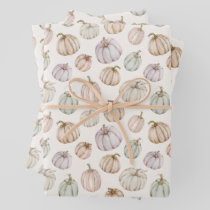 Elegant Pumpkins Fall Baby Shower Wrapping Paper Sheets