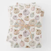 Elegant Pumpkins Gender Neutral Baby Shower Wrapping Paper Sheets