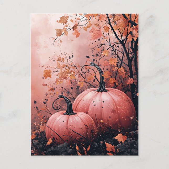 Elegant Pumpkins Halloween Greeting Card (Front)
