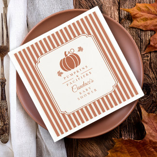 Elegant Pumpkins & Pacifiers Baby Shower Napkins