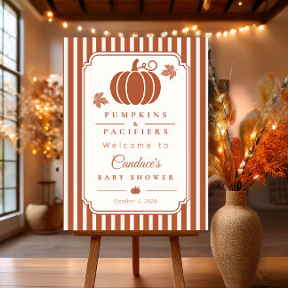 Elegant Pumpkins & Pacifiers Baby Shower Welcome Foam Board
