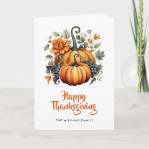 Elegant Pumpkins Photo Happy Thanksgiving Card