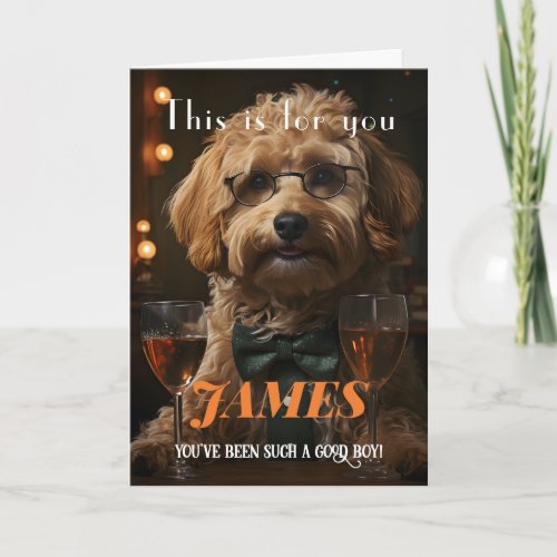 Elegant Puppy Parent Happy Birthday Card