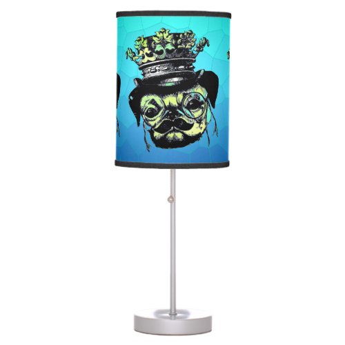 Elegant Puppy Pog Dog _ Aqua Graphic Illustration Table Lamp