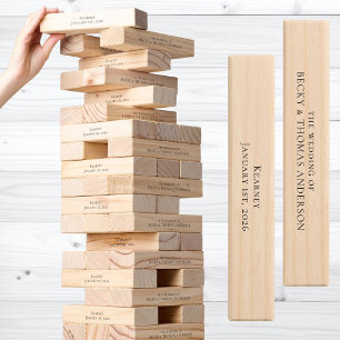 Elegant Pure Minimal Names Date Location Wedding Topple Tower