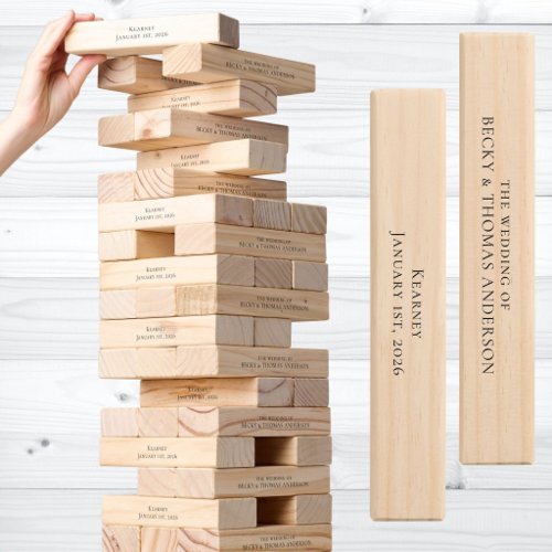 Elegant Pure Minimal Names Date Location Wedding Topple Tower