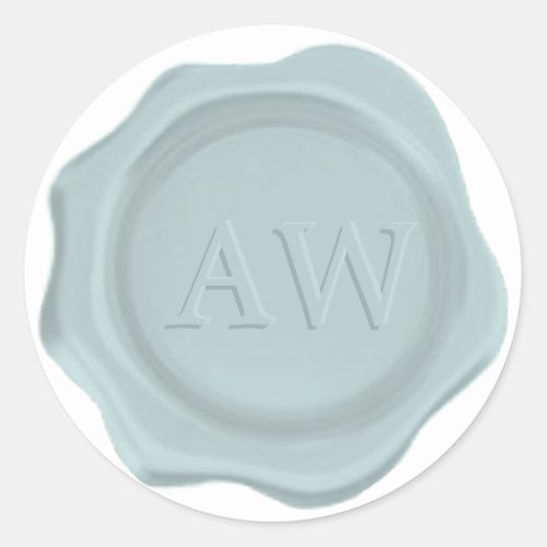 Elegant Purist Blue Monogram Wedding Wax Seal