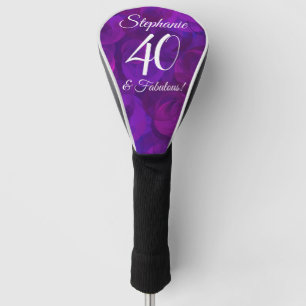 Elegant Purple 40 and Fabulous Birthday Party Golf Head Cover