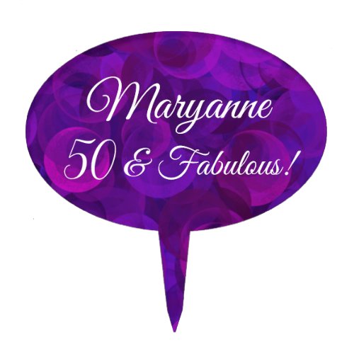 Elegant Purple 50 and Fabulous Birthday Party Cake Topper