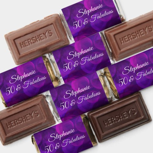 Elegant Purple 50 and Fabulous Birthday Party Hersheys Miniatures