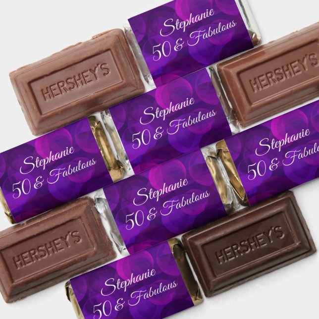 Elegant Purple 50 and Fabulous Birthday Party Hershey's Miniatures (Assorted)