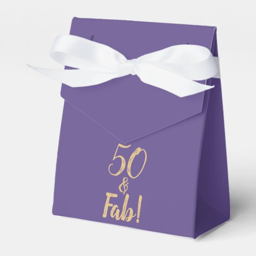 Elegant Purple 50  Fab 50th Birthday Favor Boxes