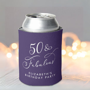 Elegant Purple 50th Birthday Party Can Cooler