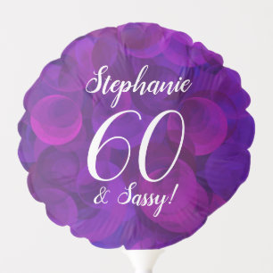 Elegant Purple 60 and Sassy Birthday Party Balloon