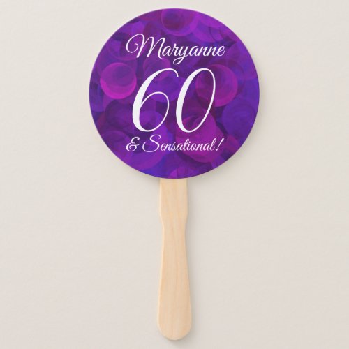 Elegant Purple 60 and Sensational Birthday Hand Fan