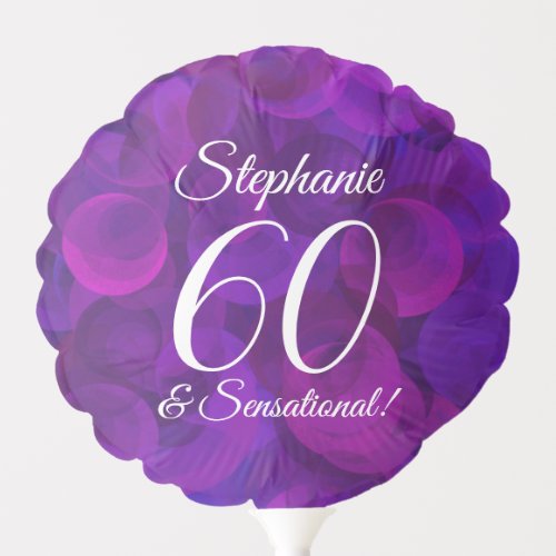 Elegant Purple 60 and Sensational Birthday Party Balloon