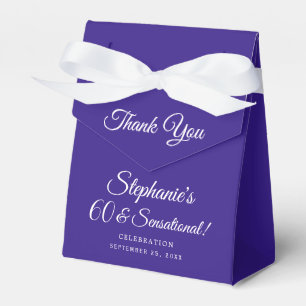 Elegant Purple 60 and Sensational Birthday Party Favor Boxes