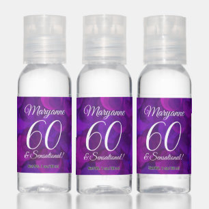 Elegant Purple 60 and Sensational Birthday Party Hand Sanitizer