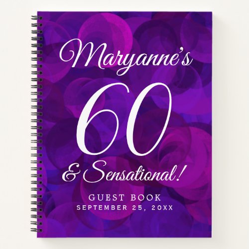 Elegant Purple 60 and Sensational Birthday Party Notebook