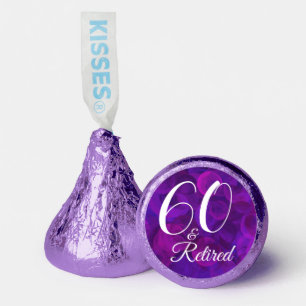 Elegant Purple 60 & Retired Retirement Party Hershey®'s Kisses®