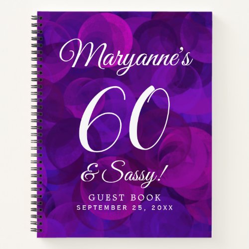 Elegant Purple 60  Sassy Birthday Party Notebook