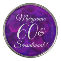 Elegant Purple 60 & Sensational Birthday Party Golf Ball Marker