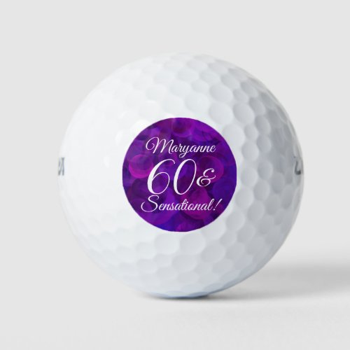 Elegant Purple 60  Sensational Birthday Party Golf Balls