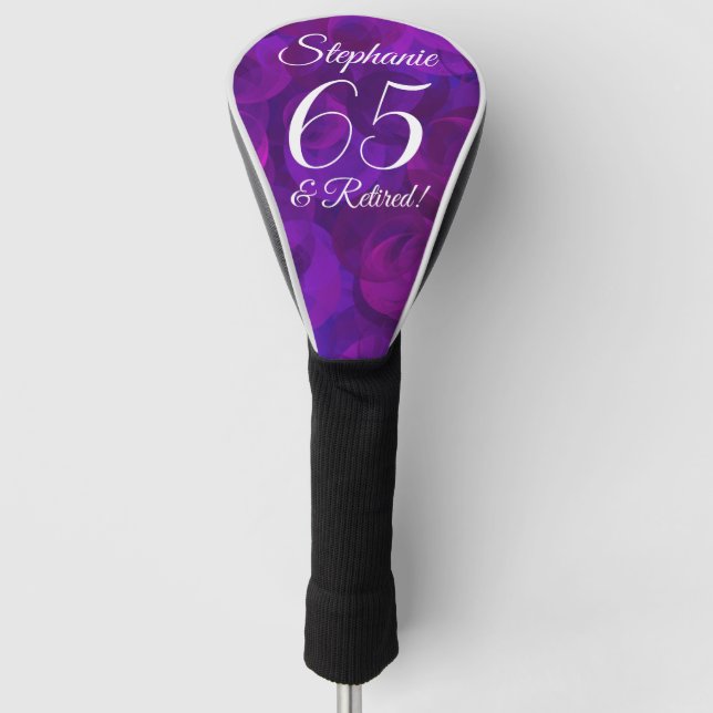 Elegant Purple 65 and Retired Golf Head Cover (Front)